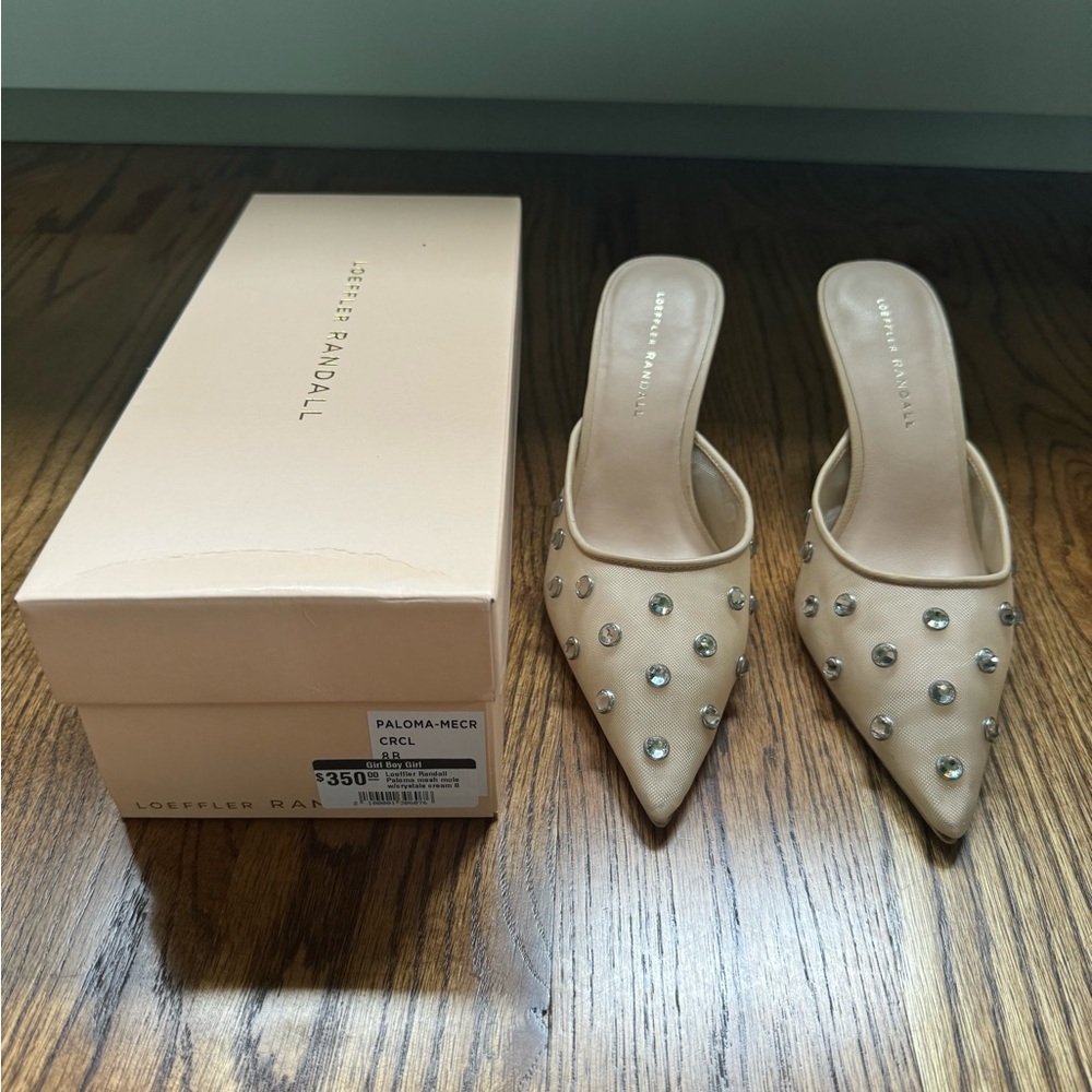 Loeffler Randall Women's Tan Embellished Mules